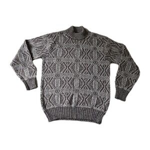 100% Virgin‎ Wool Italy Vintage Potomac Collection Knit Sweater Pullover Brown M
